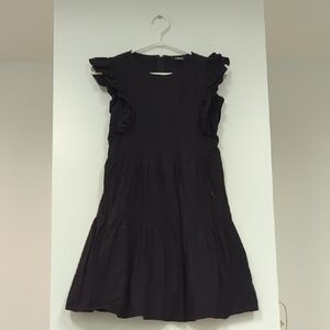 Express Black Mini Dress with Ruffle Sleeves